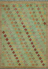 Balochi Beric Light Green/Gold Rug, 4'9x6'6