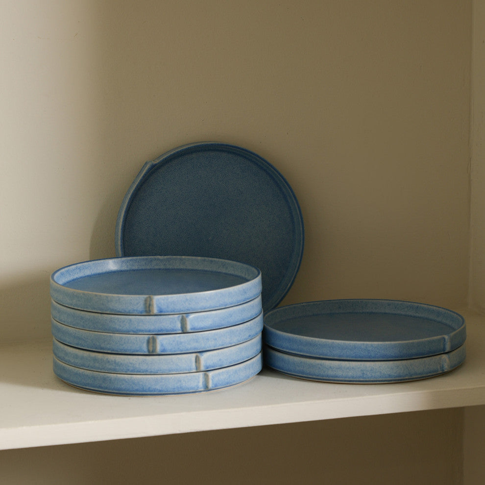 Stone Lain Bao Stoneware Dinner Plate Set of 4, Blue