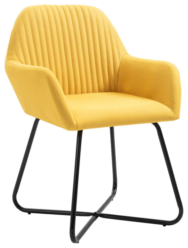 vidaXL Dining Chairs 6 pcs Yellow Fabric
