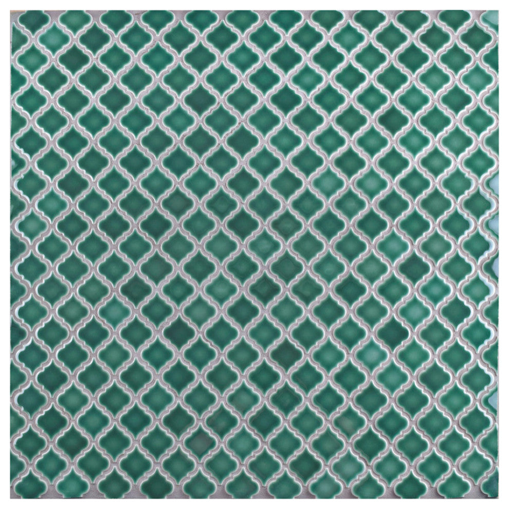 Hudson Tangier Mosaic Floor and Wall Tile, Emerald