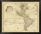 "America, 1747" Framed Canvas Giclee by Emanuel Bowen, 40x34"
