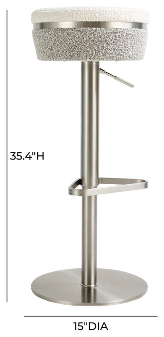 Astro White and Grea Boucle Adjustable Stool