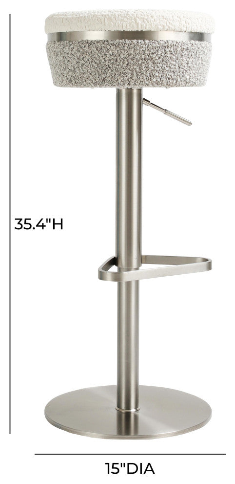 Astro White and Grea Boucle Adjustable Stool