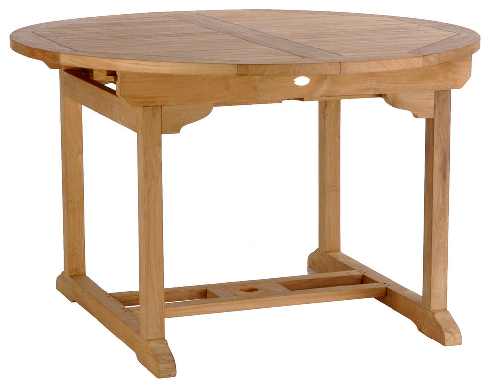 Teak Wood Orleans Round Outdoor Patio Extension Dining Table