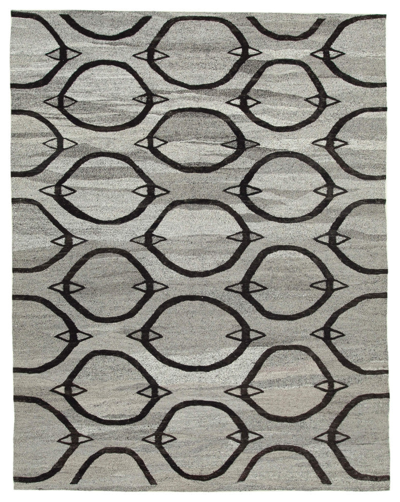 Rug N Carpet - Handmade Turkish 8' 2'' x 10' 4'' Modern Design Wool Kilim Rug