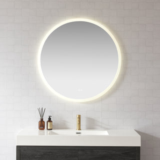 Moscow Circular Frameless LED Wall Bath Vanity Mirror, Acrylic, 36"w X 36"h