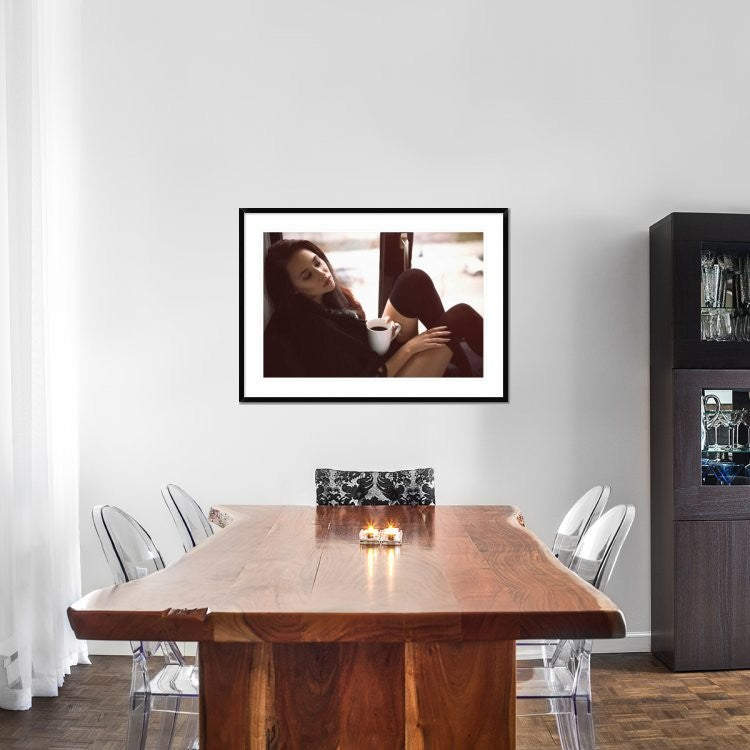 "Morning Coffee" Framed Digital Print by Rod Clemen, 44x32"