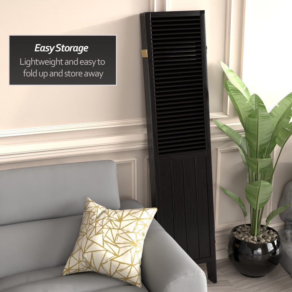 6' Tall Beadboard Divider, Black, 4 Panels