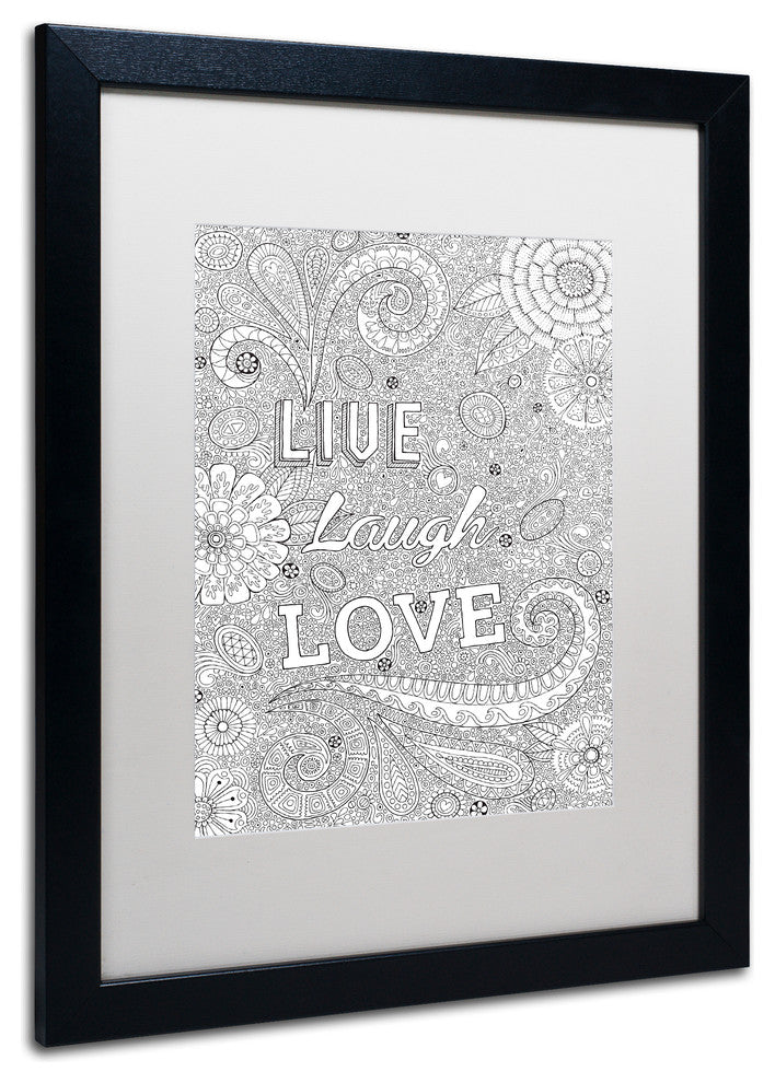 Hello Angel ''Live Laugh Love'', Black Frame, White Mat, 20x16
