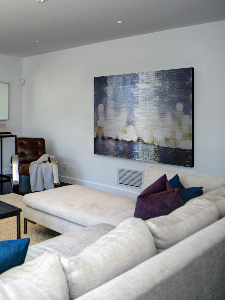 "City Scape" UV Ink Print on Brushed  Aluminum, 45"x30"