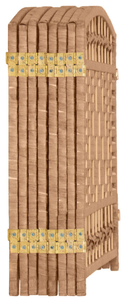 2 ft. Short Fiber Weave Room Divider Natural 8 Panels