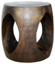 Haussmann Wood Oval Windows Coffee Table 20 inch DIA x 20 inch H Mocha