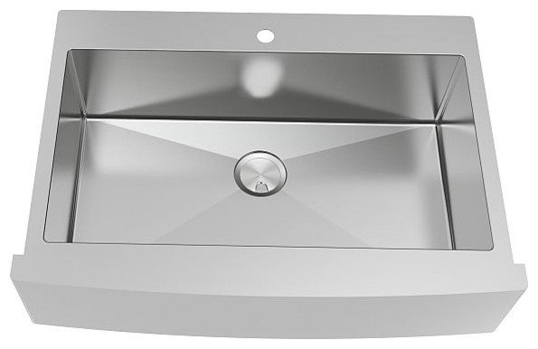 Transolid Diamond Stainless Steel 36-in Dual Mount Kitchen Sink, Stainless