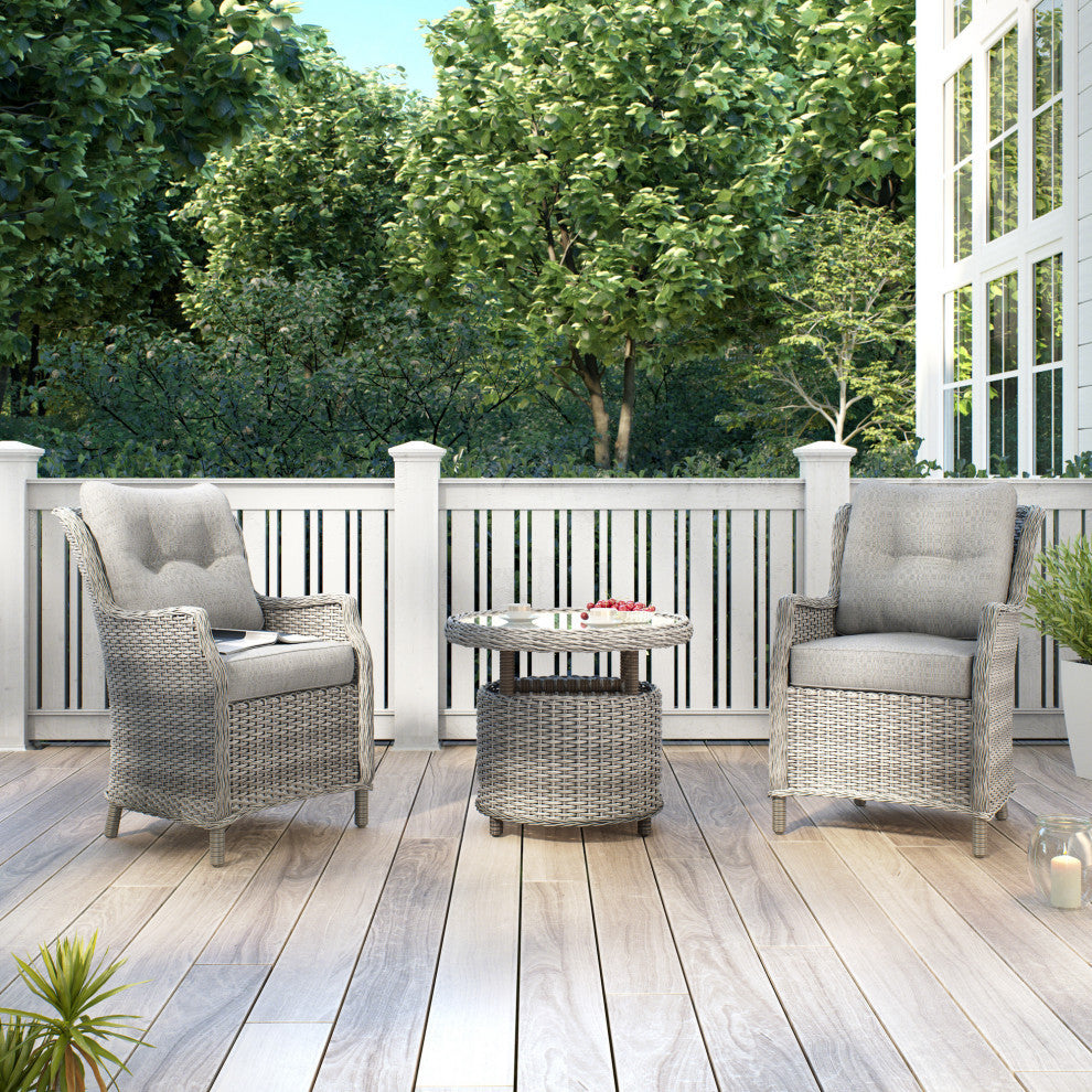 Ove Decors Vance 3-piece Patio Conversation Set in Grey
