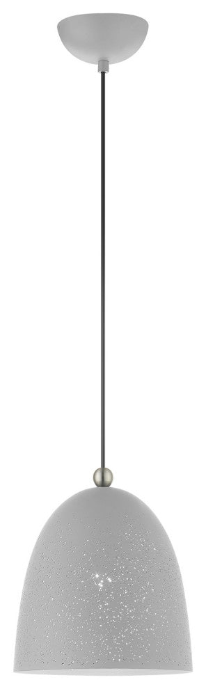 Livex Lighting Arlington 1 Light Nordic Gray, Brushed Nickel Small Pendant