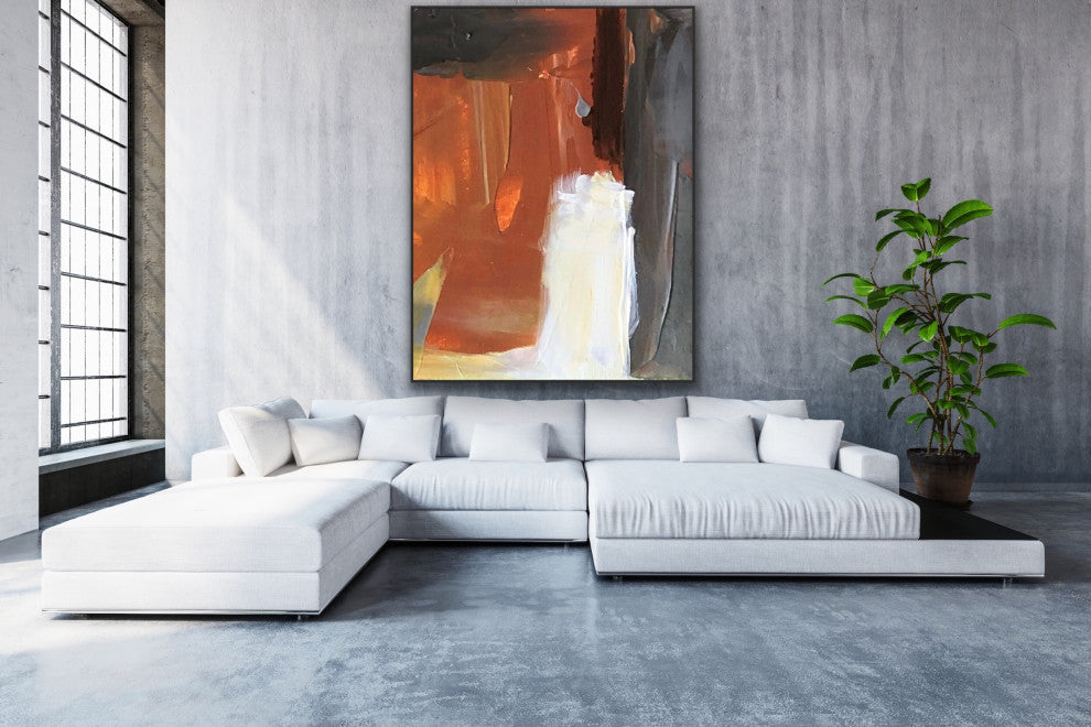 60x48 IN Adventure Original Brown orange Abstract Art Contemporary