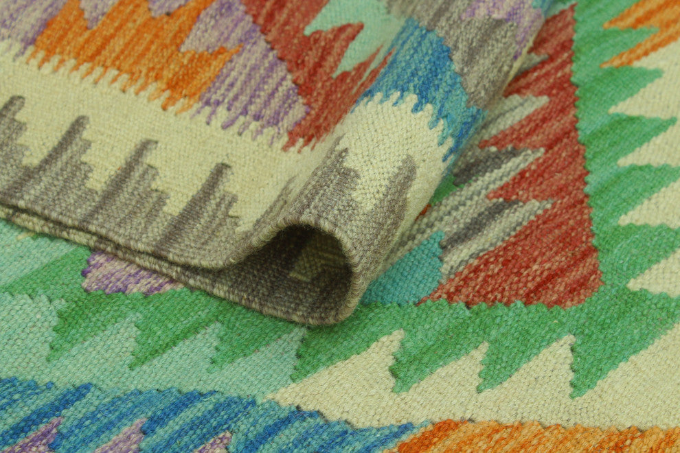 Sangat Kilim Vicdan Red/Ivory Runner, 2'9x15'8