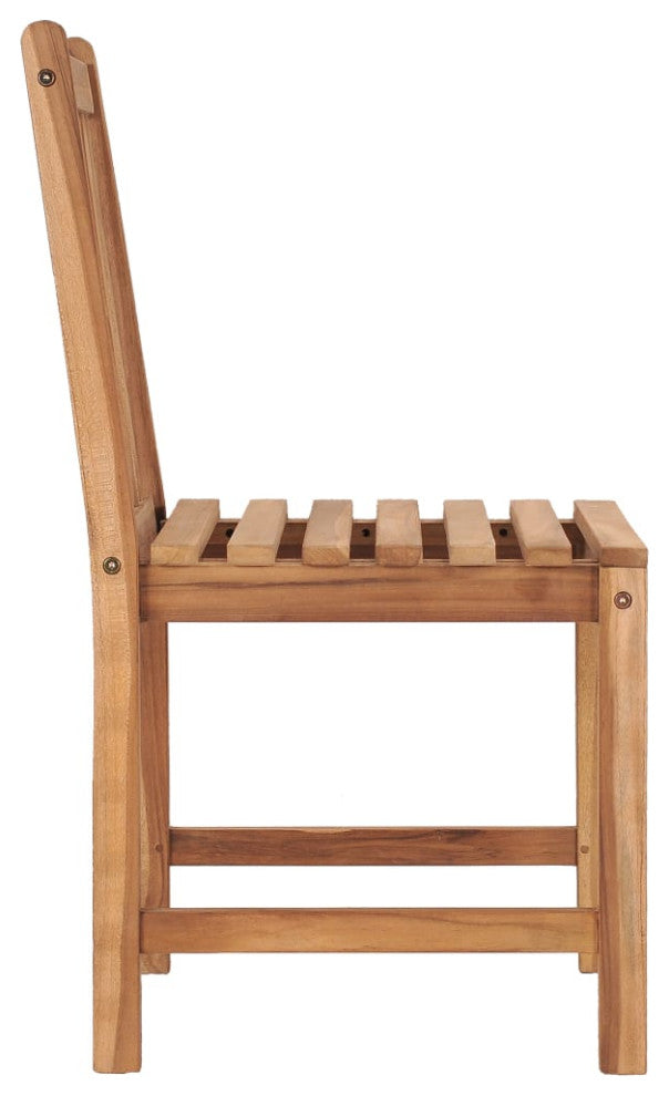vidaXL 2x Solid Teak Wood Patio Chairs with Cushions Garden Lounge Seating