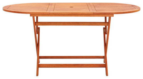 vidaXL Garden Table Natural wood Solid eucalyptus wood 63x33.5x29.1 in