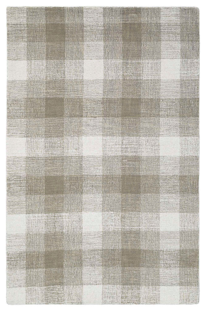 Jaipur Plaid Area Rug, Gray, 2'6"x8'