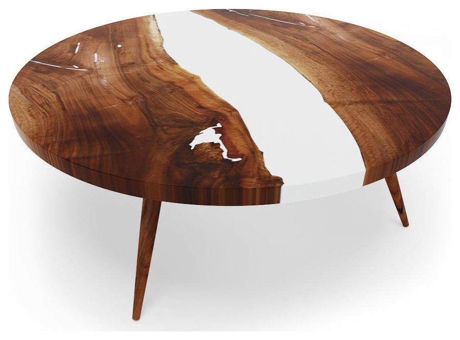 Gamba di Legno Coffee Table, White, 47.2" 120cm