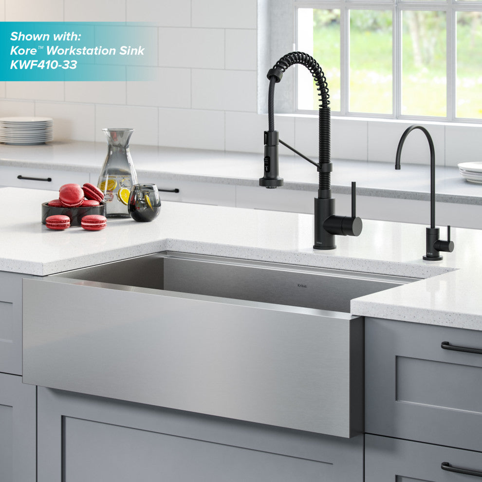 Purita Water Dispenser, Bolden Pulldown Kitchen Faucet, Matte Black
