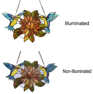 Chloe Lighting Soar Tiffany-Style Animal Design Window Panel 21"x12"