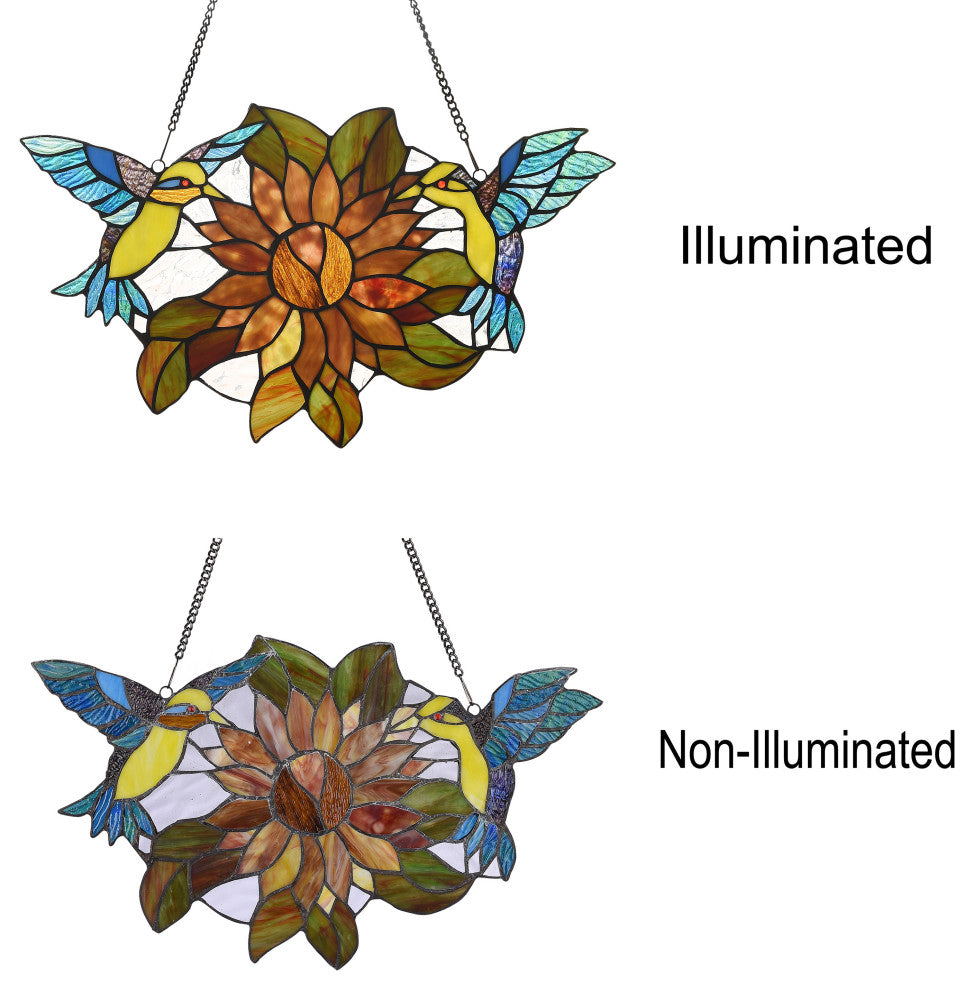 Chloe Lighting Soar Tiffany-Style Animal Design Window Panel 21"x12"