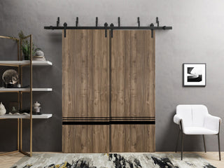 Slab Barn Door Panel 24 x 96 | Planum 0012 Walnut with  | Sturdy Finished