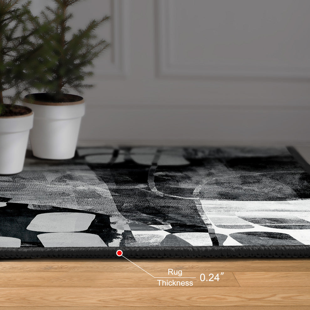 New Territory II Geometric Art Area Rug, 5'x7.5'