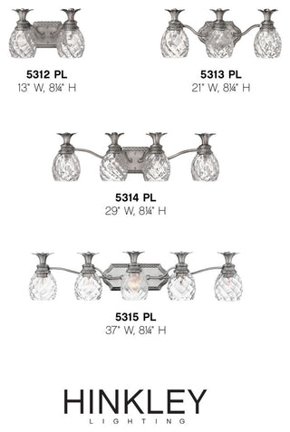 Hinkley Plantation Extra Large Five Light Vanity, Polished Antique Nickel