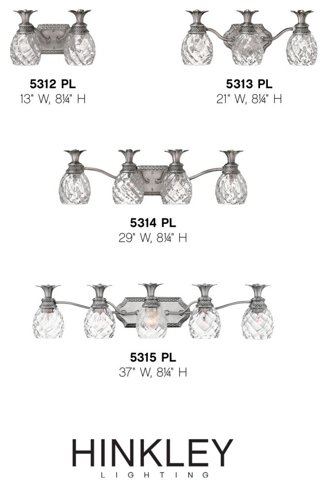 Hinkley Plantation Extra Large Five Light Vanity, Polished Antique Nickel