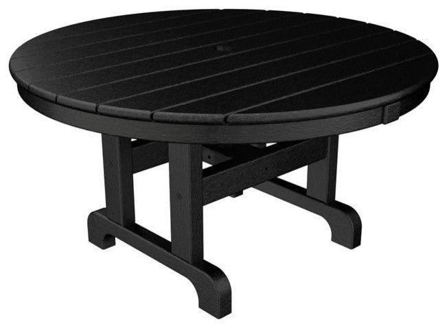 Polywood Round 36" Conversation Table, Black