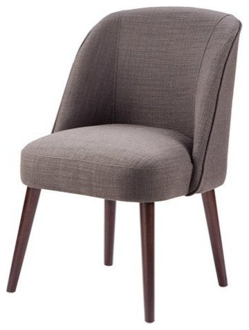 Madison Park Dining Chair Modern Bexley Rounded Back Padded Side Chair, Charcoal