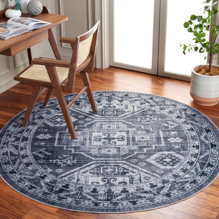 Safavieh Arizona Machine-Washable Collection ARZ108 Rug, Grey Green/Ivory, 6' Round