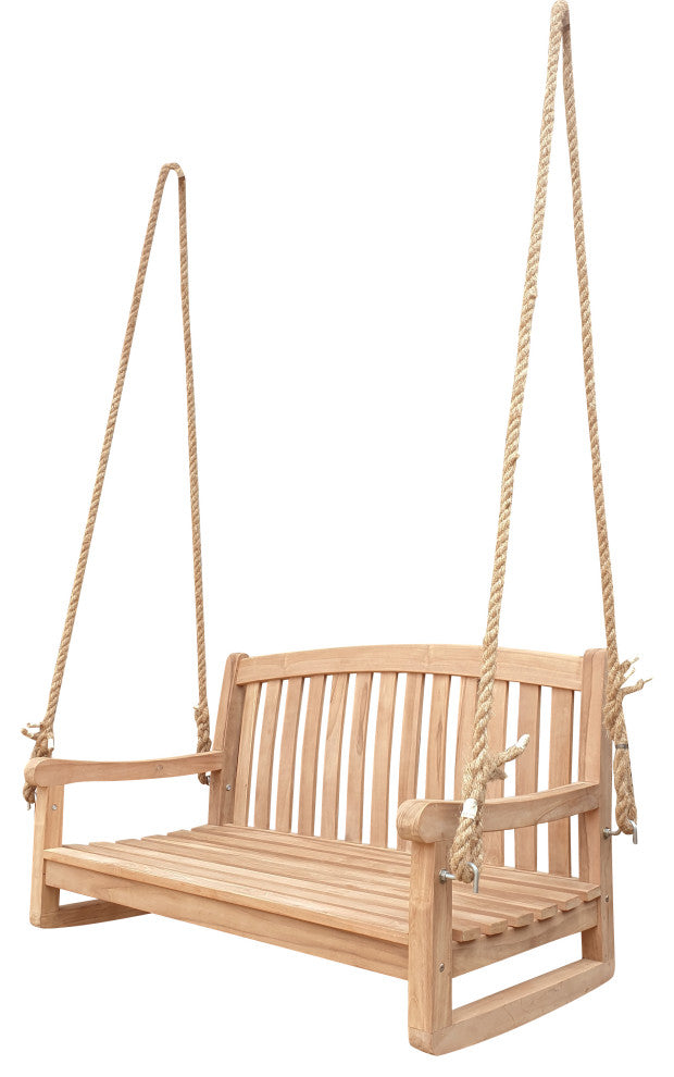 Teak Wood San Jose Double Outdoor Porch Swing, 4'