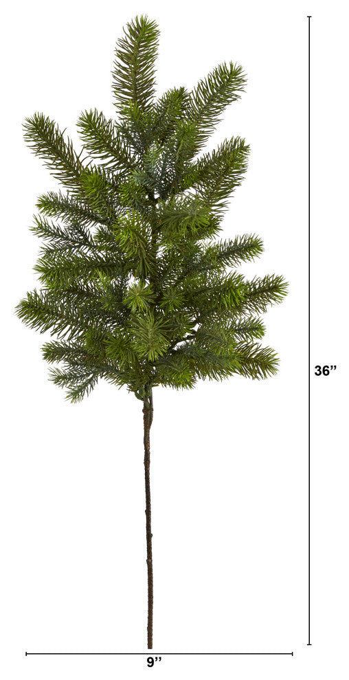 36" Pine Artificial Hanging Flower, Set of 4