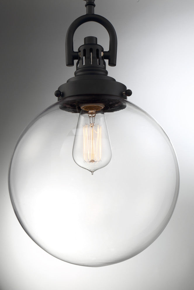 Skyloft -1 Light Pendant - with Clear Glass - Aged Bronze Finish