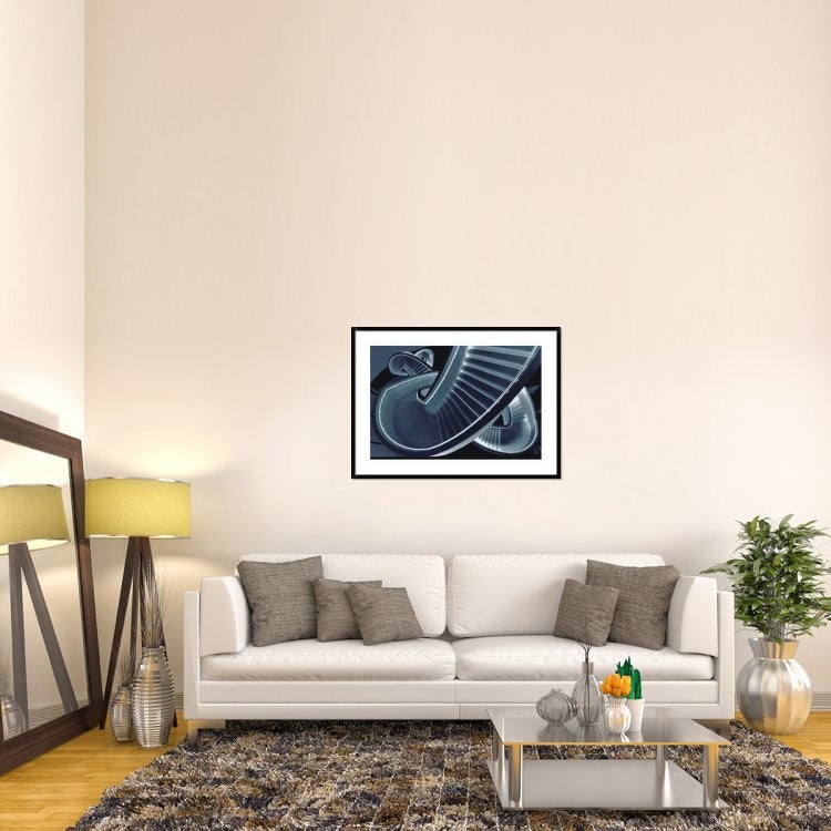 "Blue Stair" Framed Digital Print by Henk Van Maastricht, 44x32"