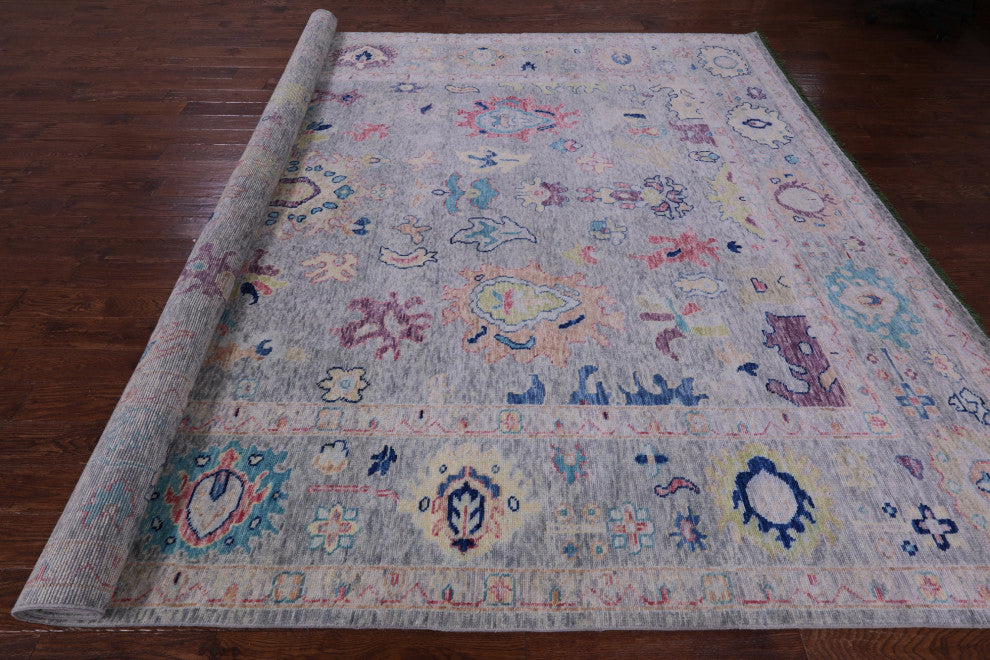 Turkish Oushak Handmade Wool Rug 10' 3" X 13' 9" - Q14777