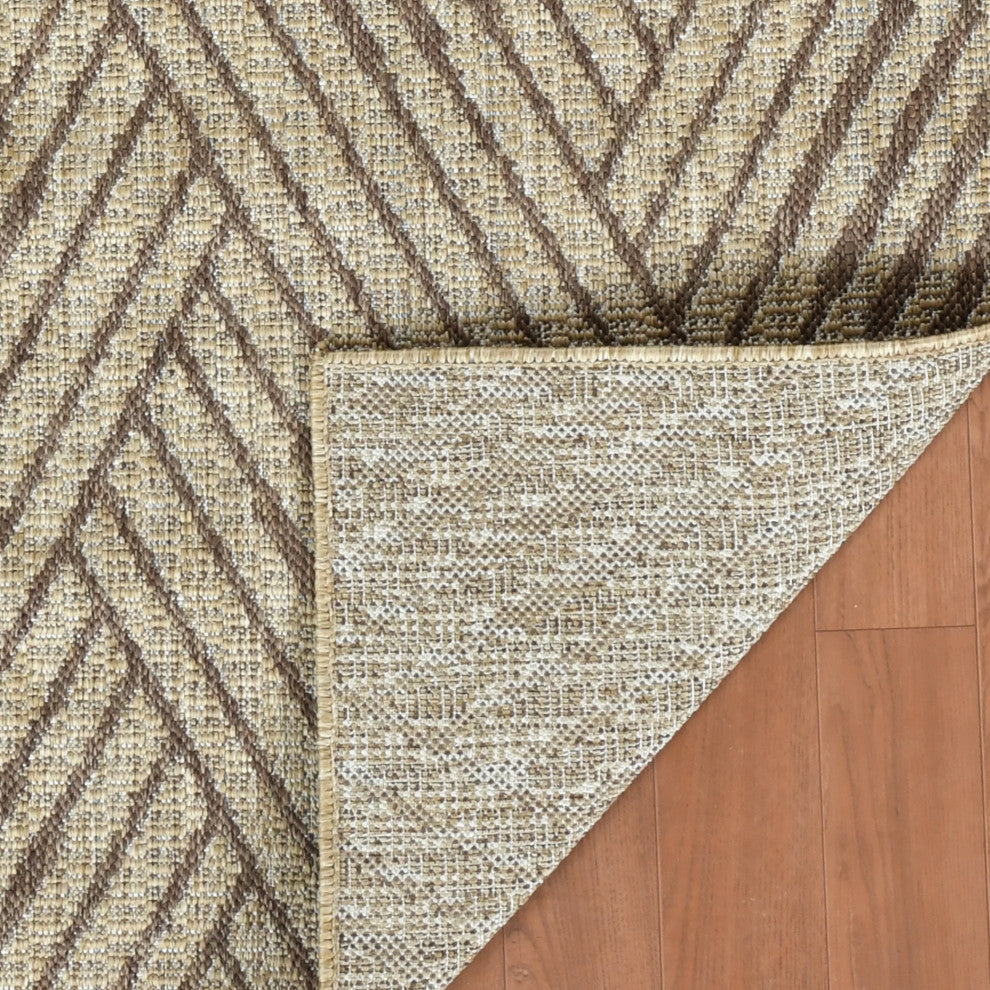 Maryland Abbel Indoor/Outdoor Area Rug, Beige, 6'6" x 9'10", Geometric