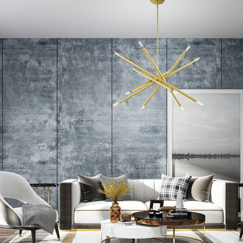 Livex Lighting Soho 12 Light Satin Brass Chandelier