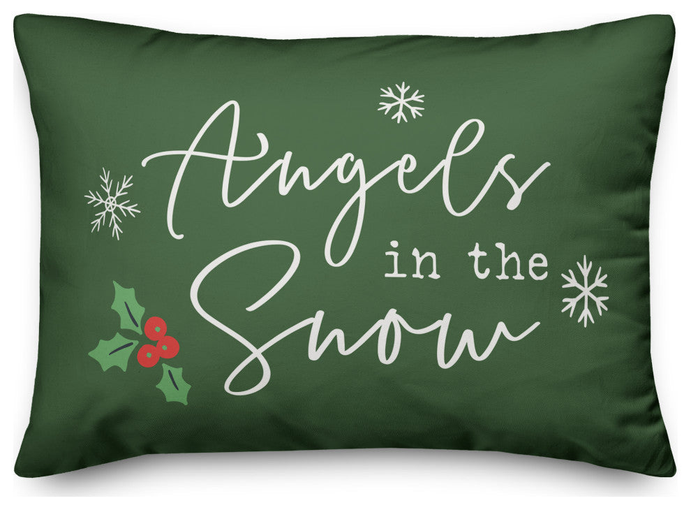 Green Angels, The Snow 20x14 Spun Poly Pillow