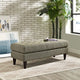 Modern Oatmeal Empress Upholstered Fabric Bench