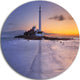 Sunrise Over St. Mary'S Lighthouse, Seascape Disc Metal Wall Art, 36"