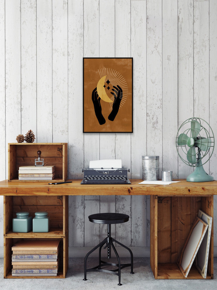 "Hands of Power" Floater Framed Painting Print on Canvas, 40x60