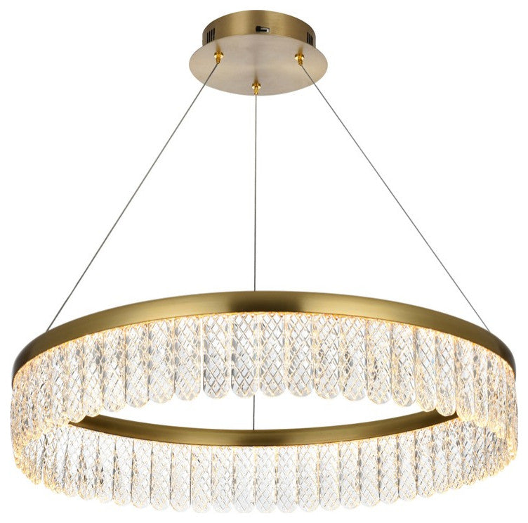 Rune LED Chandelier, Satin Gold