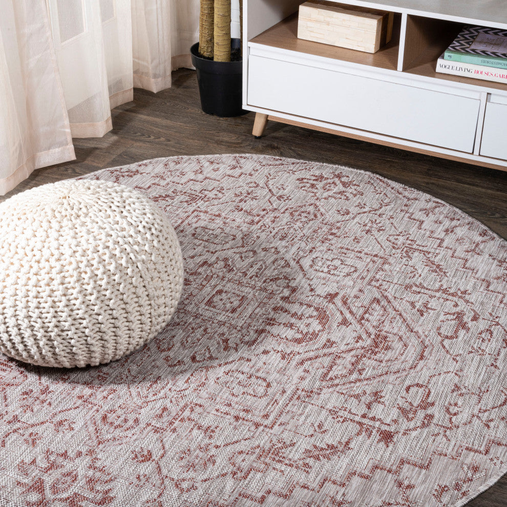 Estrella Bohemian Medallion Textured Weave Indoor/Outdoor Area Rug