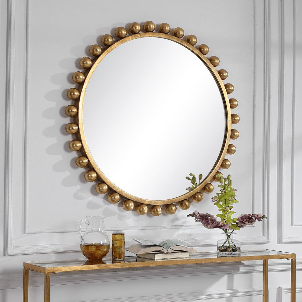 Uttermost Cyra Gold Round Mirror 09695