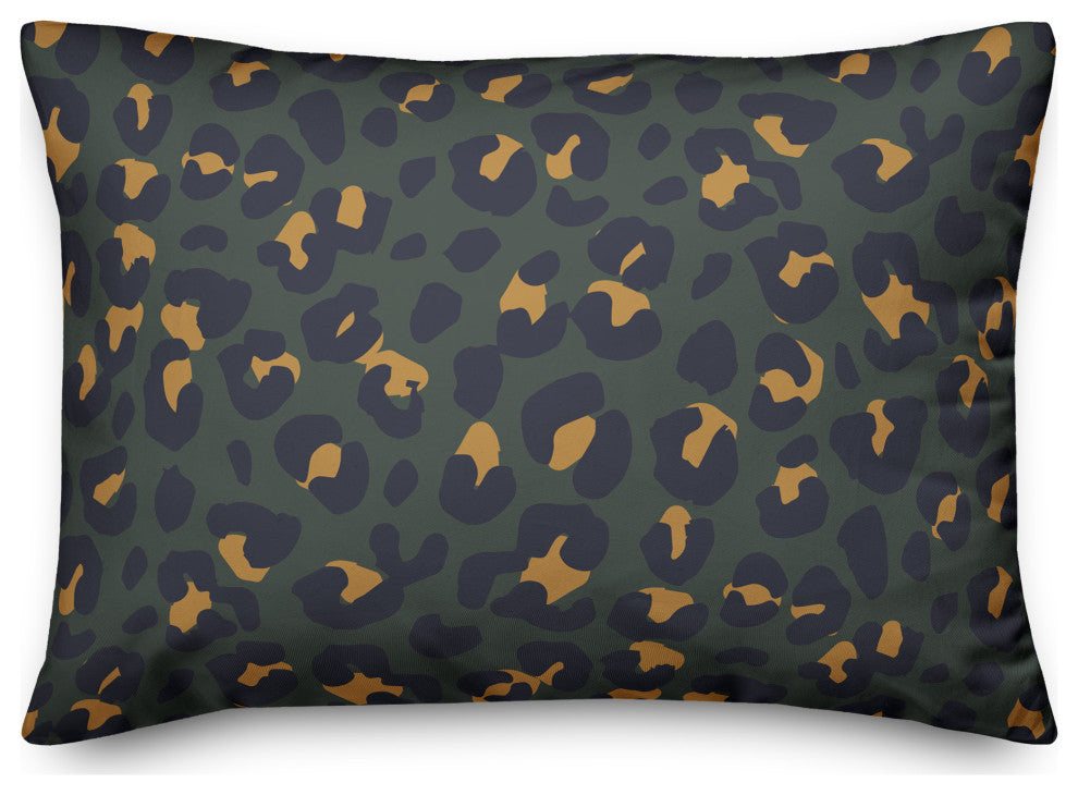 Green Leopard 20x14 Spun Poly Pillow